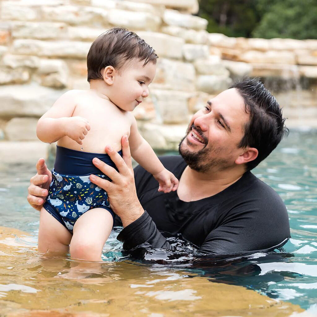 Splash About Dětské plenkové plavky Happy Nappy Shark Reef