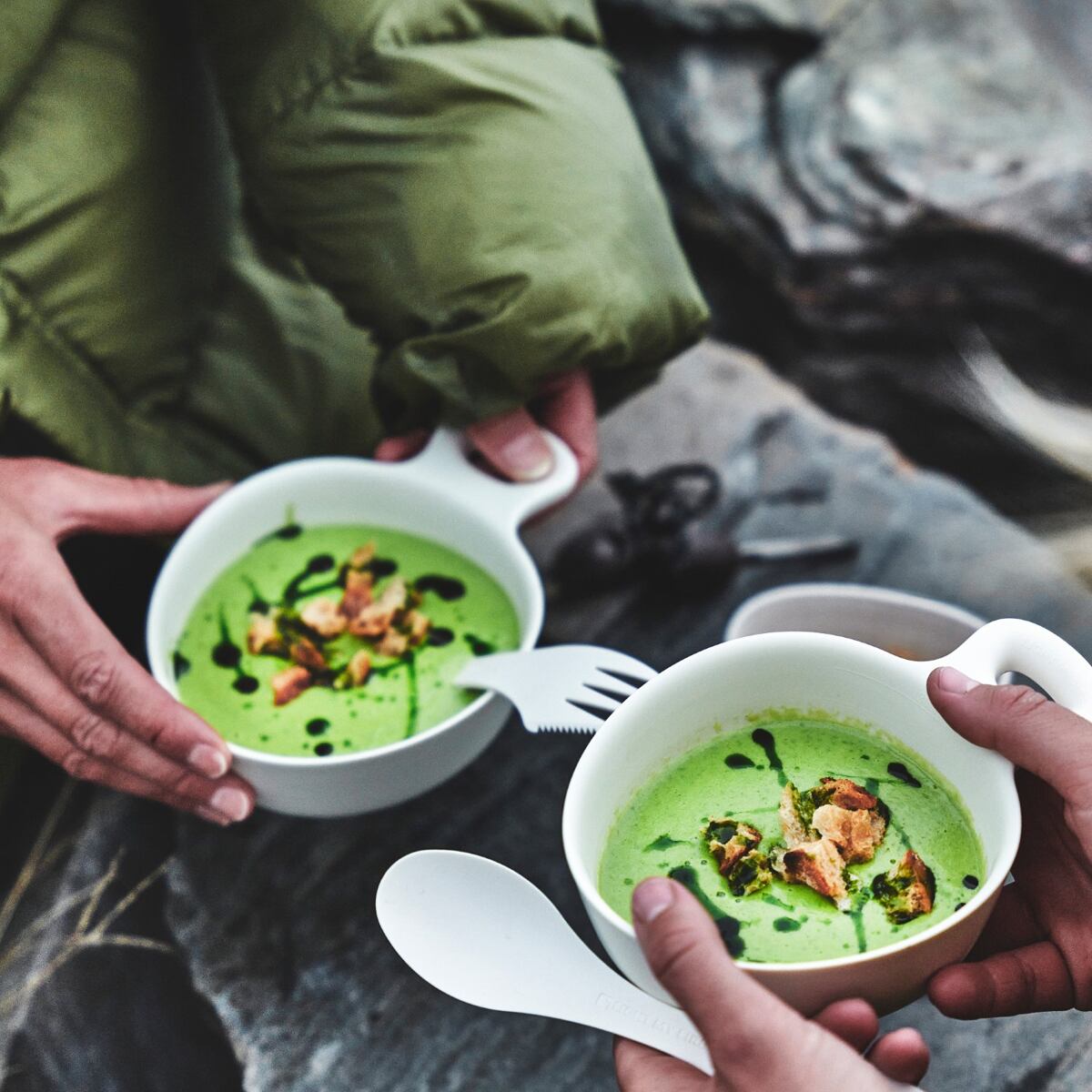 Light my fire Cestovní miska s uchem Swedish Kåsa dustypink