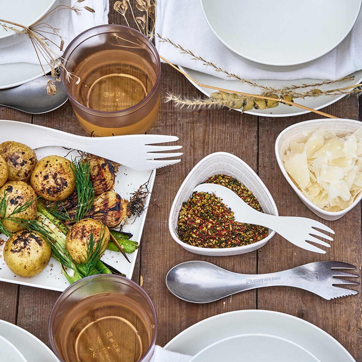 Light my fire Dětský cestovní příbor Swedish Spork little 2-pack sandygreen/dustypink