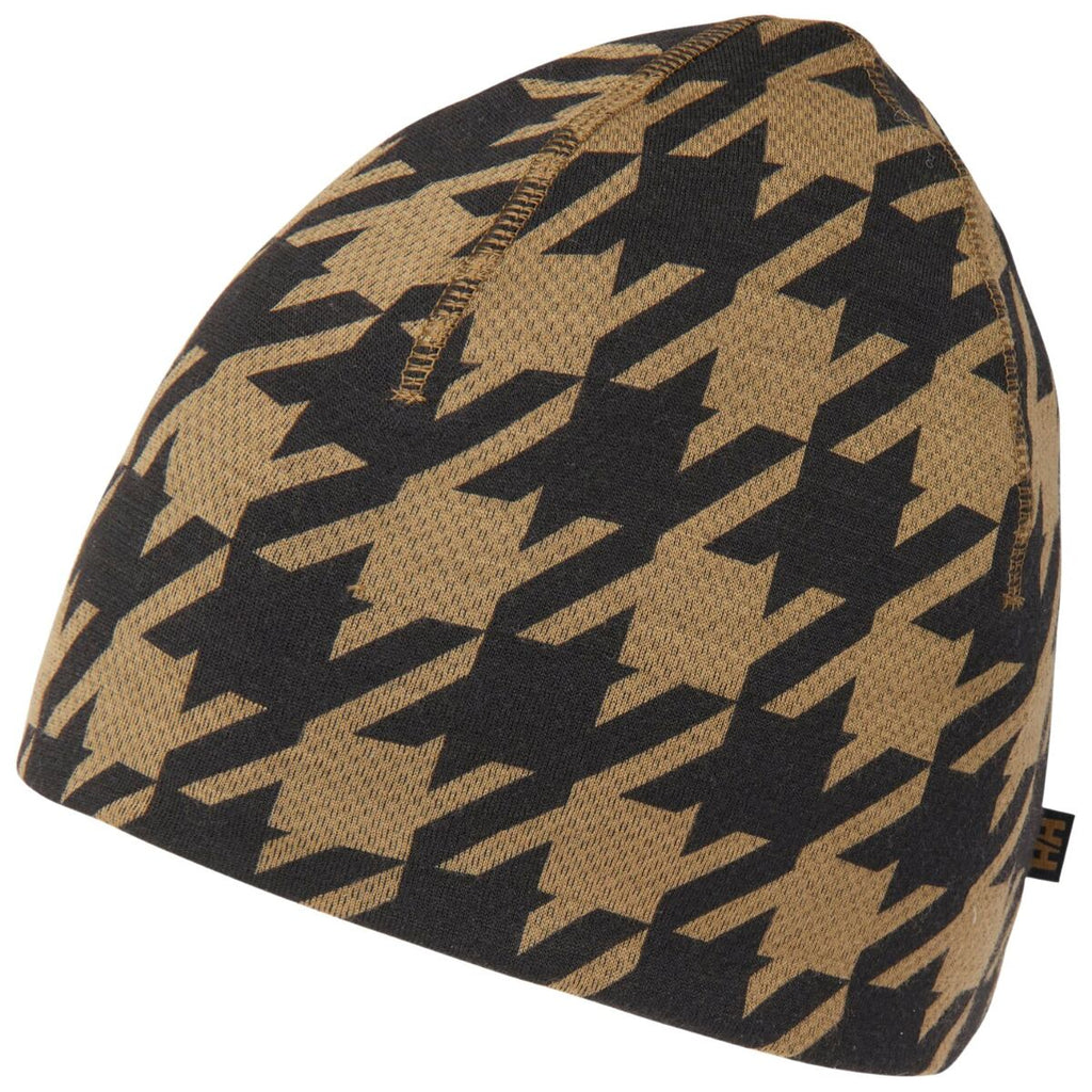 Helly Hansen Zimní čepice s merinem Lifa merino beanie - sepia houndstooth aop