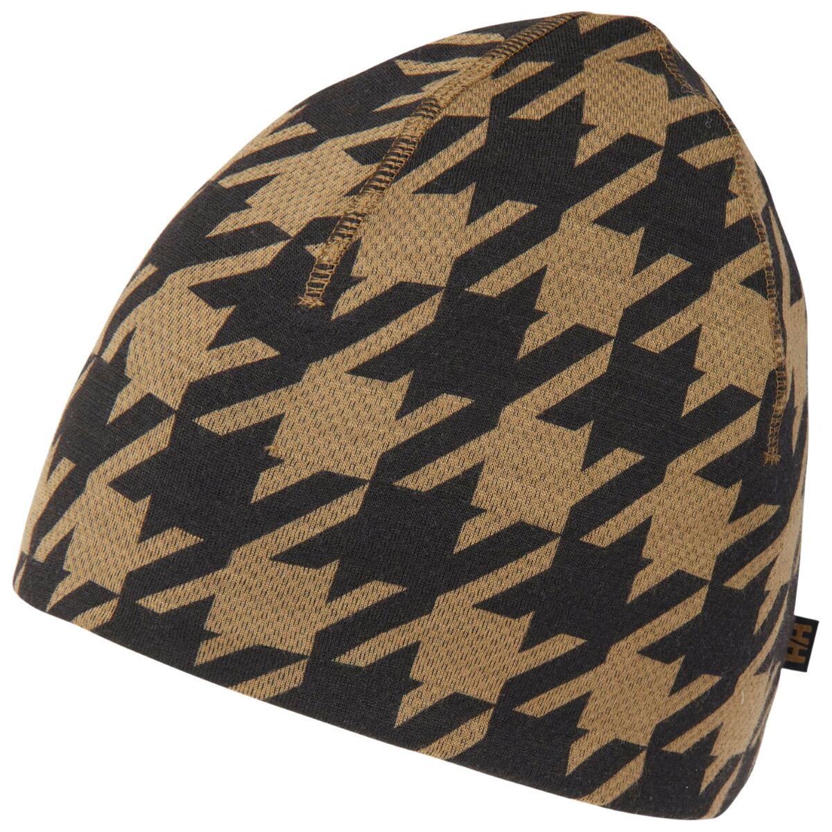 Helly Hansen Zimní čepice s merinem Lifa merino beanie - sepia houndstooth aop
