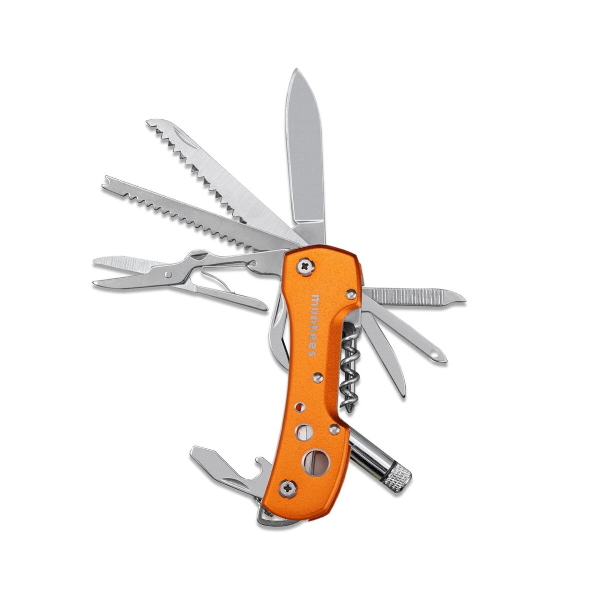 Munkees Multifunkční kapesní nůž LED knife - orange