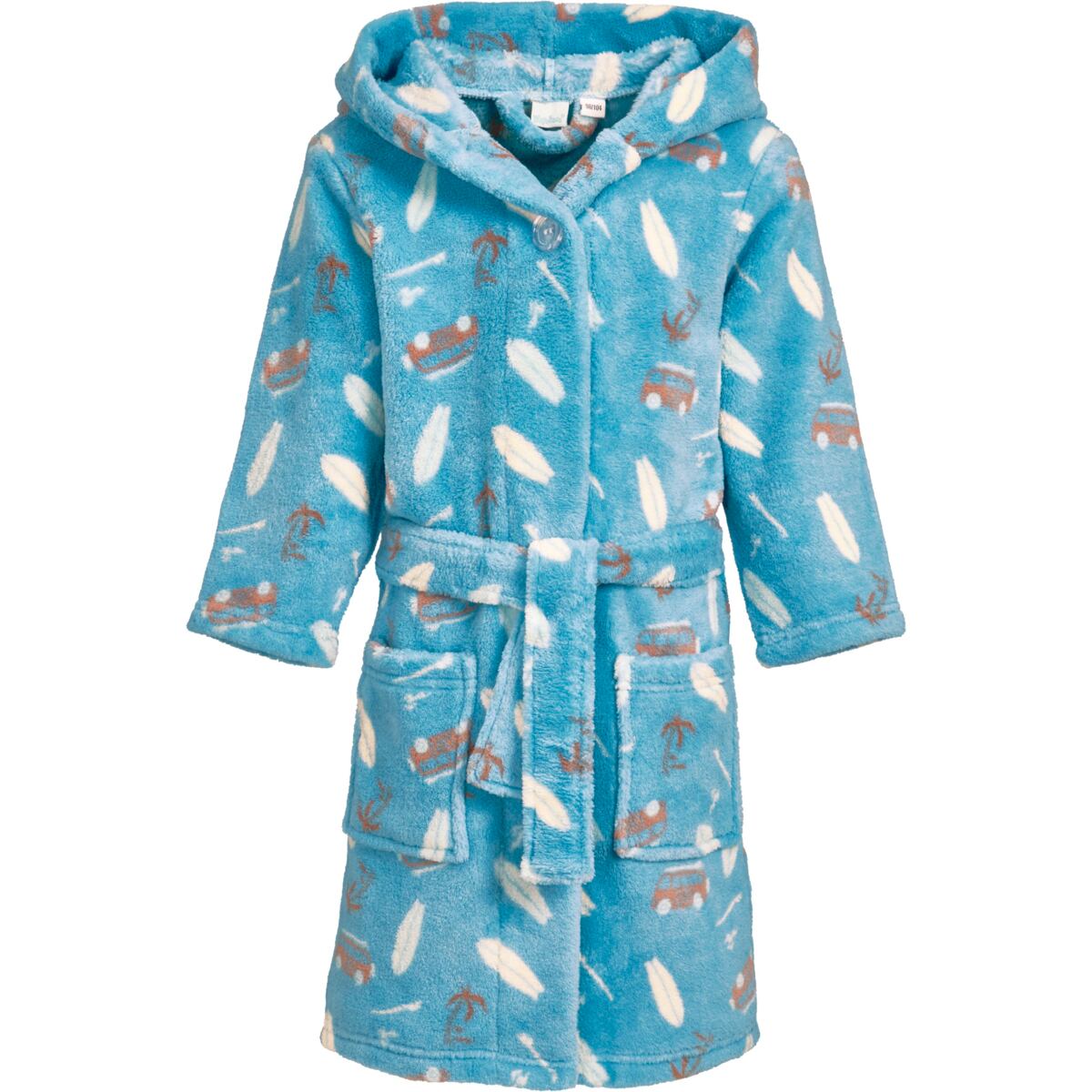 Playshoes Dětský fleecový župan Surfbus - turquoise