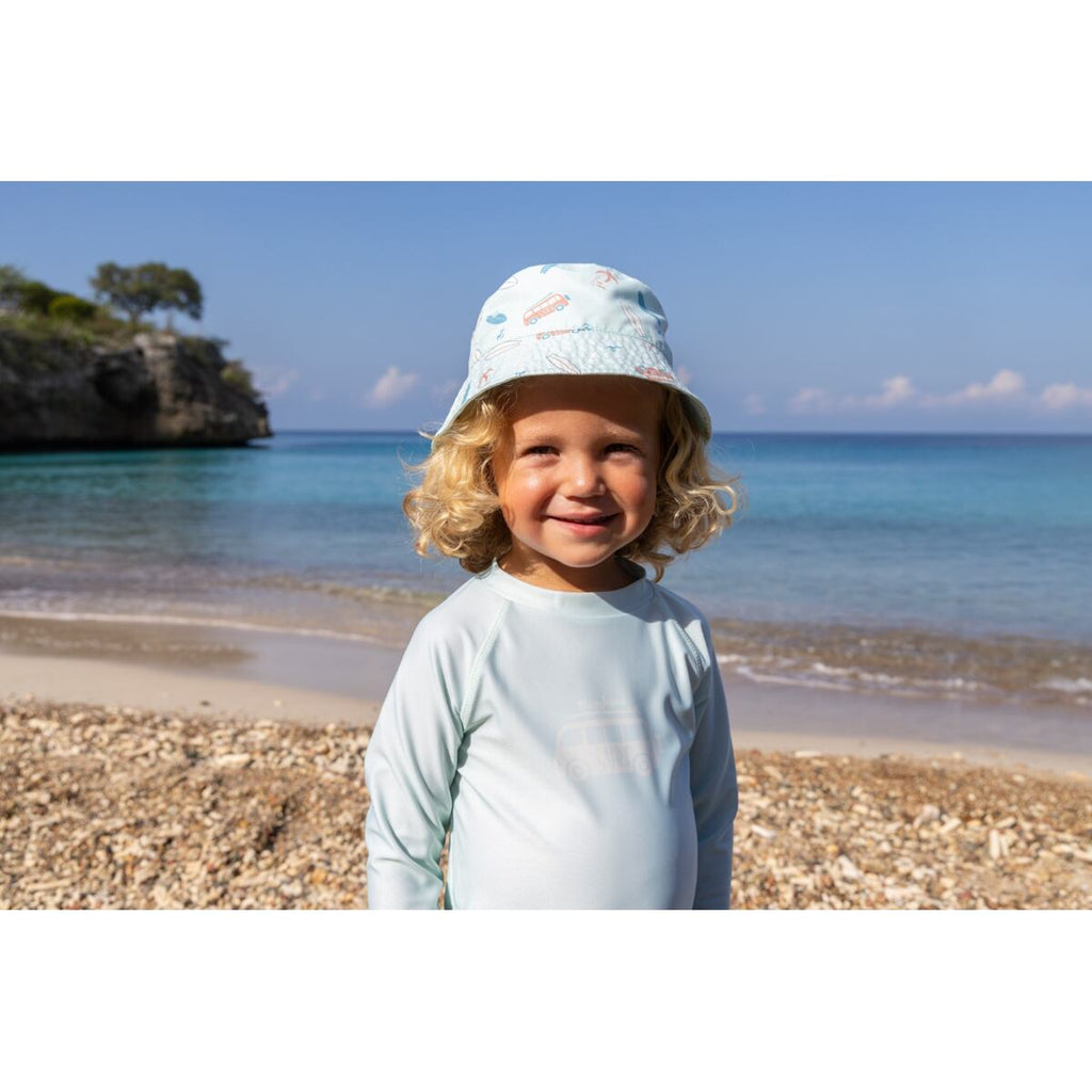 Playshoes Dětské UV tričko Surfbus mint green - dlouhý rukáv