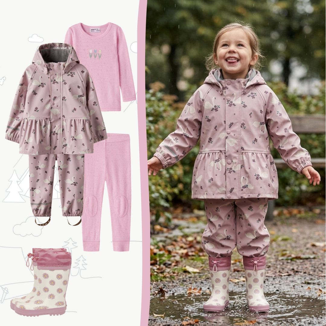 Dětský outfit do deště Name It Labutě
