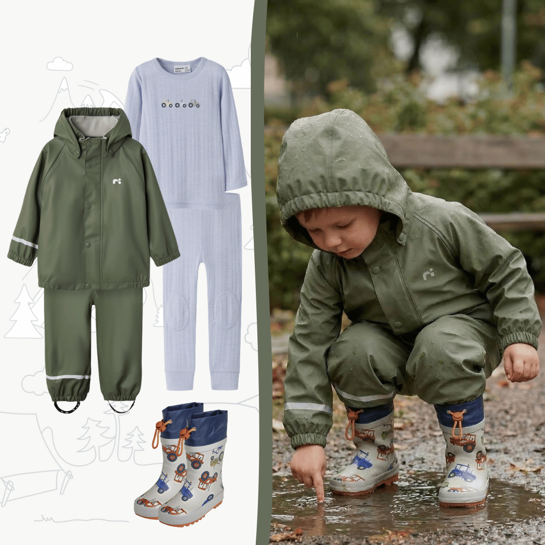 Dětský outfit do deště Name It zelený